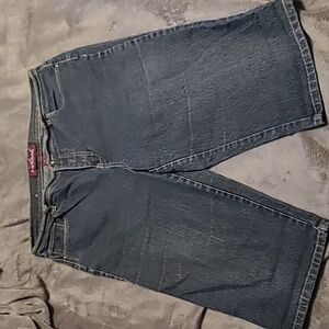 Gloria Vanderbilt Jean Shorts Women's 16 Dark Blue Denim 36 Inch Waist